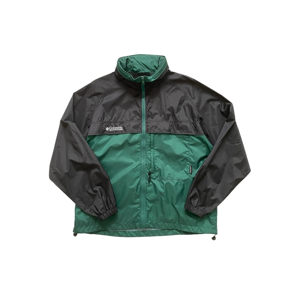 Columbia Windbreaker Jacket, Green and Black, Size Large